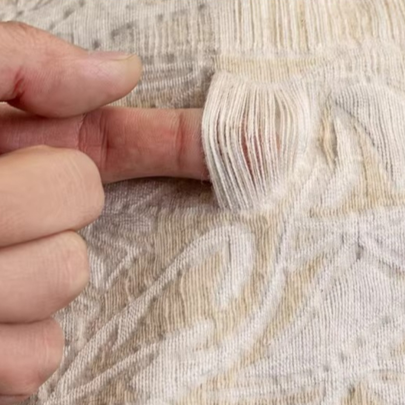 Beige Linen Jacquard Fabric Fl - Home Textiles Design 评论和价格