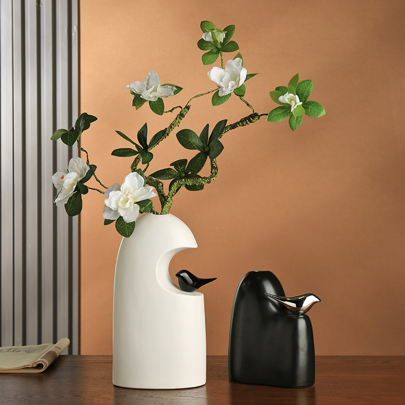 Modern Ceramic Vase with Bird  - Xt Home Textiles 评论和价格