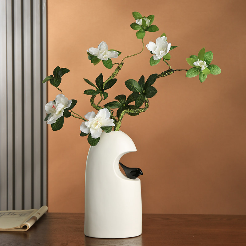Modern Ceramic Vase with Bird  - Xt Home Textiles 评论和价格