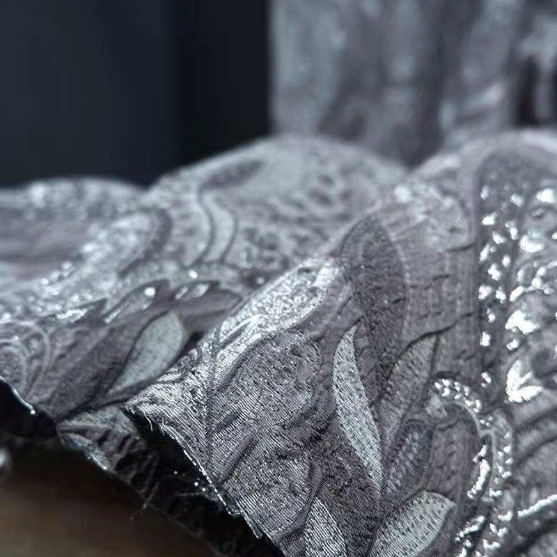 Gray Court Style Shiny Jacquar - Home Textiles Design 评论和价格