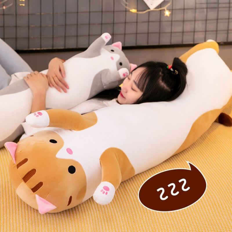 Cute Cat Plush Toy Long Pink B - Bolster Pillow Long 评论和价格